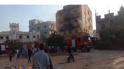 تفحم شقة سكنيه بالشرقية | فيديو