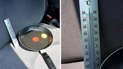 شاهد.. ماذا حدث لبيضة تركها رجل داخل سيارته لمدة 15 دقيقة في الشمس