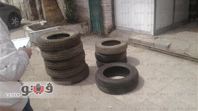 بالصور.. ضبط إطارات مغشوشة بقيمة 30 ألف جنيه في الإسماعيلية