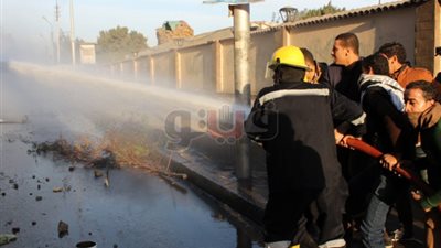 إصابة شخصين في حريق حظيرة بطوخ