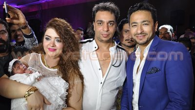 بالصور.. حمادة هلال و«شعبولا» ونجوم الفن في «سبوع» ابنة جورج الخواجة