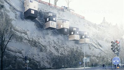 بالصور.. منازل تشبه أقفاص الطيور لحل أزمات السكن في السويد