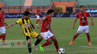 شباب الأهلي في مدرجات ملعب مباراة المقاولون