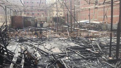 انتداب المعمل الجنائي لمعاينة حريق قاعة أفراح بالهرم