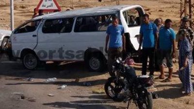 إصابة 12 عاملا بشركة المقاولون في انقلاب ميكروباص ببورسعيد