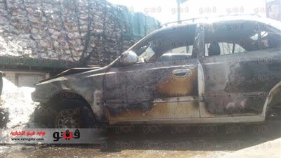 سقوط سيارة من أعلى كوبرى الأزهر واشتعال النيران بها