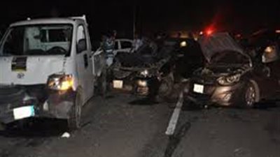إصابة شخصين في تصادم سيارتين بطريق القاهرة الإسكندرية الصحراوي