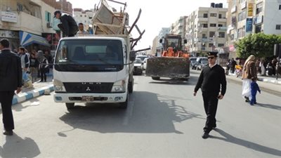 رفع 611 حالة إشغال طريق بالجيزة