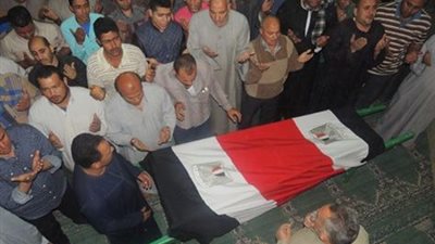 تشييع جنازة أمين شرطة ضحية السطو المسلح بالشرقية