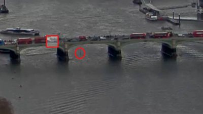 بالفيديو.. سيدة تلقي نفسها من فوق جسر لتفادي سيارة منفذ هجوم لندن