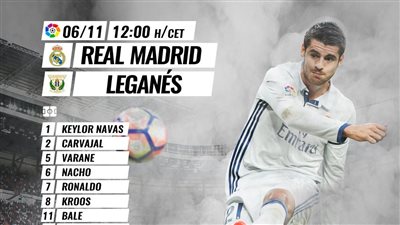 رونالدو وبيل يقودان هجوم ريـال مدريد أمام ليجانيس بالليجا