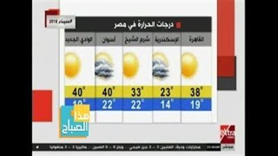 الموجة الحارة تبلغ ذروتها ظهر اليوم والقاهرة تسجل 38 درجة (فيديو)
