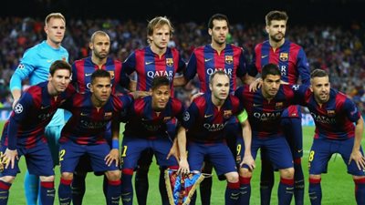 ميسي وسواريز ونيمار في هجوم برشلونة أمام أشبيلية