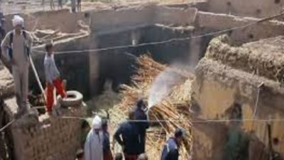 ذعر أهالي قرية 17 بكفر الشيخ لعودة الحرائق.. والشرطة تمنع الدجالين (صور)