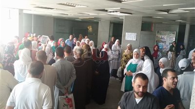 وقفة احتجاجية لتمريض مستشفى التأمين الصحي ببني سويف (صور)