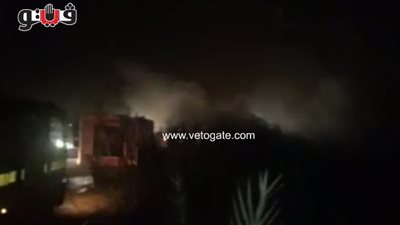 بالفيديو.. السيطرة على حريق شونة قش الأرز بالقليوبية