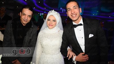 بالصور.. بهاء سلطان وأبو الليف في حفل زفاف شقيقة خضر