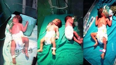 بالفيديو.. زوجان يرزقان بـ4 توائم في أول «حمل» ببني سويف.. «الأب»: مصاب بـ«فيروس سي» وأناشد المسئولين توفير فرصة عمل لتربية أطفالي.. و«الصحة» تصرف لهم اللبن مجا