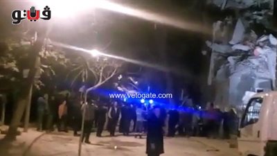 بالفيديو.. عمليات رفع ركام عقار جادرن سيتي المنهار