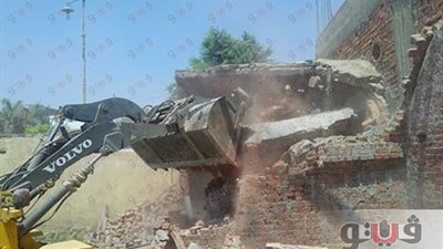 بالصور.. إزالة 20 حالة تعد على الأراضي الزراعية بالقناطر