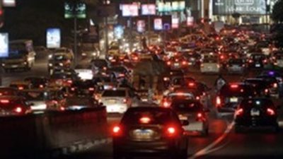 كثافات مرورية أعلى كوبري أكتوبر