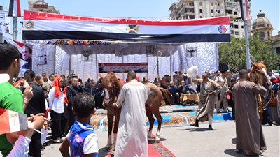 بالفيديو.. فرقة خيالة تحيي ذكرى «30 يونيو» بالدقهلية