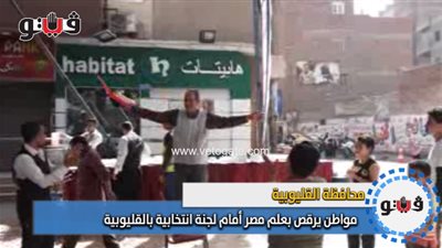 مواطن يرقص بعلم مصر أمام لجنة انتخابية بالقليوبية (فيديو )