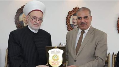 رئيس جامعة بلاد الشام ومفتي دمشق يزوران جامعة الأزهر لبحث آفاق التعاون