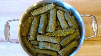 وصفة ورق العنب باللحمة المفرومة والخضراوات