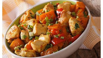 طريقة عمل طبق الدجاج الحار مع البطاطا الحلوة