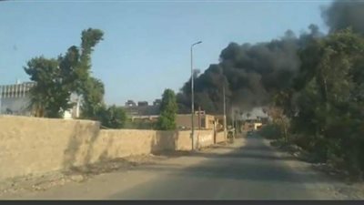 اللقطات الأولى لحريق مصنع  السكر بالخانكة