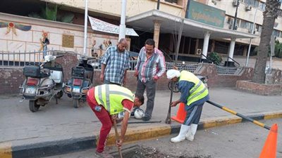 الانتهاء من  حل مشكلة الصرف الصحي بشارع المحطة بالجيزة| صور