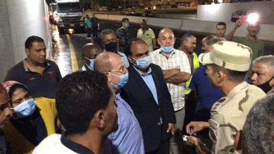 صرف صحي الإسكندرية ينفذ نموذج محاكاة الأمطار بمحور المحمودية