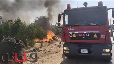 إخماد حريق بأحد المخازن على طريق أبوسمران  في بلبيس بالشرقية