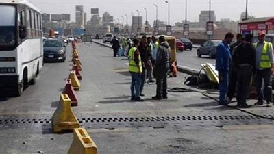 تحويلات مرورية لمدة 3 أشهر لاستكمال أعمال إنشاء كوبري على طريق الواحات