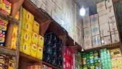 ضبط مخزن  بدون ترخيص لتجارة السلع الغذائية بالقليوبية