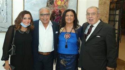 بشرى وأمير رمسيس في افتتاح معرض لوحات ريهام العدل