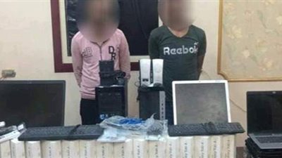ضبط لصوص سرقة أجهزة تابلت وحاسب آلي من داخل مدرسة ببني سويف
