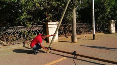 حي جنوب الجيزة يرفع أي بوابات انتخابية مخالفة بشارع مراد | صور