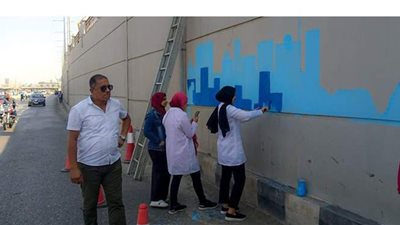 انطلاق  مبادرة تجميل كافة شوارع المنصورة وتحويلها إلى لوحات فنية