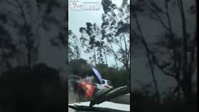 رياح عاتية تسقط شجرة ضخمة فوق فتاتين أثناء سيرهما (فيديو)