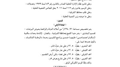 تخصيص 224.71 بحوض البرشات بالشرقية لإقامة وحدات سكنية