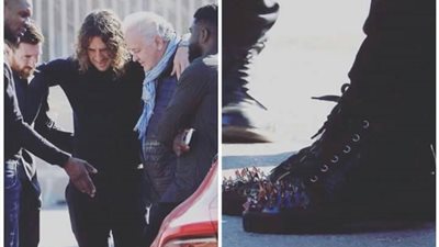 دهشة ميسي وبويول من حذاء أومتيتي الغريب