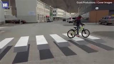 بالفيديو والصور.. آيسلندا تشيد خطوط مشاة ثلاثية الأبعاد لتقليل الحوادث