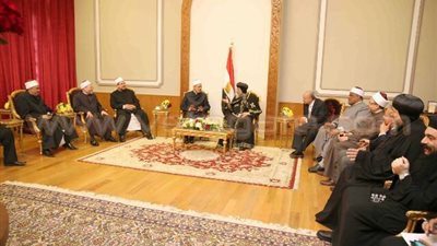 شيخ الأزهر من الكاتدرائية: الشعب المصري نسيج واحد