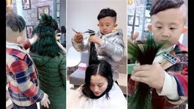 أصغر كوافير حريمي في الصين «عمره 6 سنوات» (فيديو وصور)