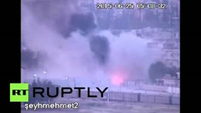 بالفيديو.. لحظة تفجير سيارة مفخخة في «عين العرب» السورية