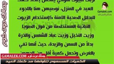 بالفيديو.. الكمية المسموح بتناولها من كعك العيد في اليوم