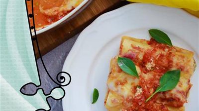 طريقة إعداد اللازانيا المبرومة بجبن وأعشاب من مطبخ الشيف آسيا