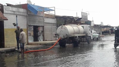 شفط مياه الأمطار بمدينة فايد في الإسماعيلية
